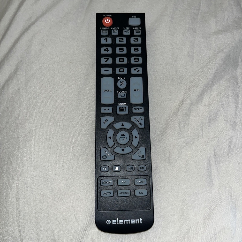 Element TV Remote Control OEM Replacement Black - Tested